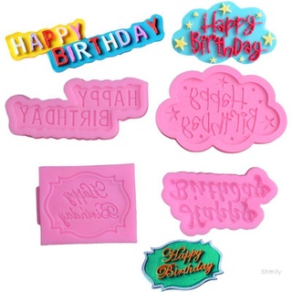 sh 4 pzs molde de silicón de letras inglesas para feliz cumpleaños/decoración del alfabeto para tartas