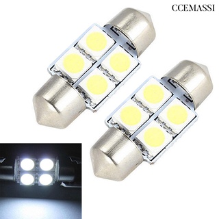 Cc 2 pzs bombillas LED 31mm 4 SMD 5050 LED Interior del coche Festoon Dome bombillas de luz blanca DC 12V