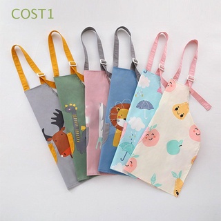 COST1 Animal Child Smock Cartoon Baby Bib Kitchen Apron Cute Waterproof Students Child Overalls Wear Painting BBQ Clothes
