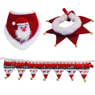 st navidad perro gato felpa bufanda babero aseo decoración collar ajustable mascota pañuelo saliva toalla collar