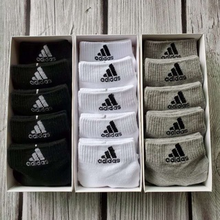 Calcetines Adidas puro algodón negro blanco gris baloncesto calcetines caja Fortunely.cl