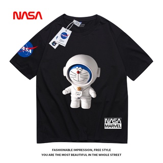🔥 Nasa X Doraemon 🔥 Space Street camiseta de algodón puro verano camiseta de secado rápido transpirable manga corta