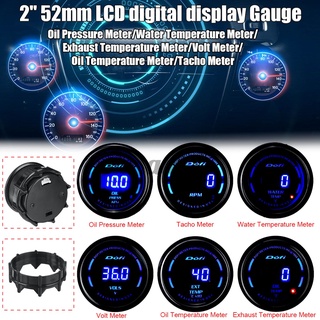 2 " 52 Mm Pantalla digital LCD Medidor De Presión De Aceite Automático/Temperatura Del Agua De Escape Voltaje Tacómetro (1)