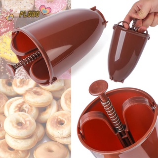 FLORO Easy Fast Doughnut Mould Portable Donuts Mold Donut Maker Deep Fry Kitchen Home Handmade Manual Waffle Dispenser/Multicolor