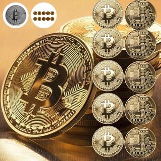 10 pzas moneda Bitcoin no conmemorativa colección moneda Arte Btc regalo moneda Virtual antiguo imitación