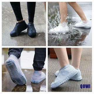 Qowi funda De silicón impermeable con cremallera Para zapatos/zapatos De lluvia reutilizable antideslizante (7)