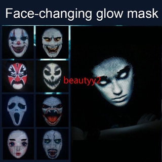 listo stock recargabal halloween navidad máscara led luminosa máscara app control programable máscara- bluetooth-compatibal máscara cara para cosplay fiesta decoración entrega rápida