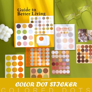 Suministros de escuela naturales Zeal serie Colorida Flocados papelería Diy Dot stickers decorativos/multicolores (5)