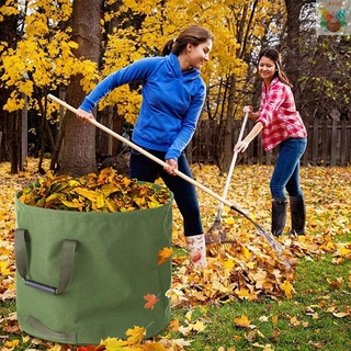 Bolsa De basura De jardín reutilizable plegable De Lona Resistente al agua bolsa De basura para jardín con mangos De almacenamiento B (7)