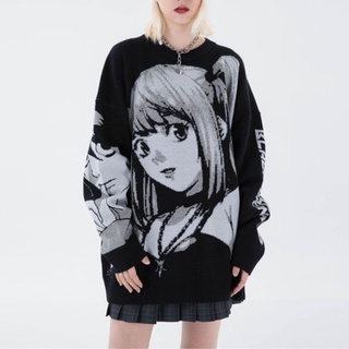 Y2K Sudadera de Anime japonés Death Note para mujer, ropa de calle Harajuku, moda coreana