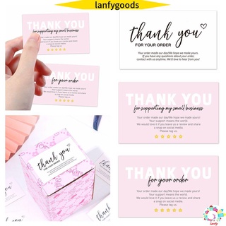 Lanfy 30 unids/Pack x pulgadas apreciar tarjeta Craft paquete insertos gracias por su pedido pequeña tienda minoristas en línea gracias etiquetas de apoyo a pequeñas empresas