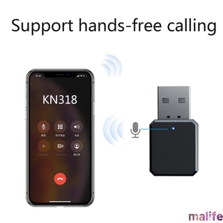 Receptor De audio KN318 Bluetooth 5.1 salida dual AUX USB Estéreo Para coche llamada sin manos