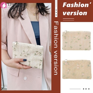 (beautifulgirl) moda mujer tejido encaje flor bordado cartera monedero casual embragues