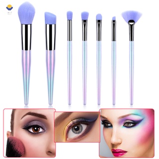 7 pzs brochas de maquillaje degradadas/brochas cosméticas para base/polvo/rubor/correctores/kit de sombras de ojos