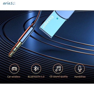 * Essager 5.0 Adaptador Auxiliar Receptor Inalámbrico USB A Jack 3.5 Mm Audio Música Micrófono Manos Libres Kit De Altavoz Transmisor Anillo