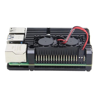 【panzhihuaysnn】CNC Aluminum Alloy Case With Heat Sinks Dual Fans For Raspberry Pi 4 Model