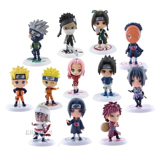 [KESOTO2] paquete de 12 piezas Anime Naruto PVC 7 cm figura de acción modelo Uzumaki Sasuke Itachi con soporte