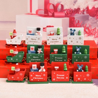 lindo mini tren adornos niños regalo juguetes de madera regalo de navidad decoración