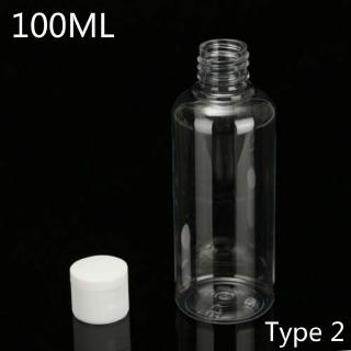 Botellas vacías transparentes de 100 ml, tapa Flip Cap, contenedor recargable, Simple Flip top contenedores, loción de viaje botellas vacías (8)