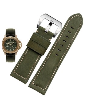 Verde oliva panerai correa de cuero 24 mm señoras reloj correa de cuero 20mm smart pulsera 22 mm panerai correas 26 mm