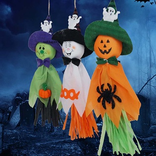 [qukk] 3 piezas de decoración fantasma colgante de halloween, calabaza fantasma paja muñeca windsock 458cl