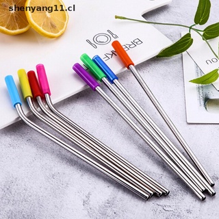 YANG 8pcs/set Silicone Tips Cover Food Grade Cover for 6mm Stainless Steel Straws .