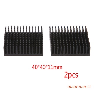 maonn 2 Pcs/Set 40*40*11mm Aluminum Cooling Heatsink Block Extruded Radiator Cooler