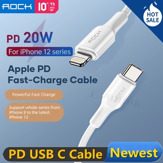 [rock] 20w pd cable usb c para iphone 12 mini iphone12 pro max carga rápida usb c a cable de iluminación cable de cable de datos cargador de teléfono tipo c cable (1)