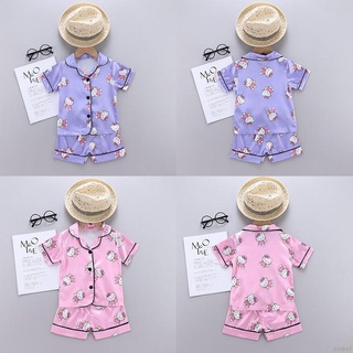 Simba Terno bebé niños niñas de dibujos animados de impresión de trajes conjunto de manga corta blusa Tops+pantalones cortos ropa de dormir pijamas