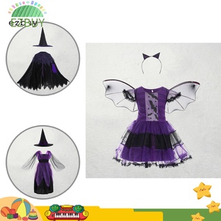 [EY] Traje de Halloween suave para niñas/decoración de arco para niñas/disfraz de bruja de Halloween/disfraz de Cosplay encantador