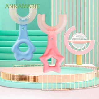 annamarie daily niños silicona cepillo de dientes lindo limpiador de dientes en forma de u bebé cepillo de dientes conveniente 360 grados estrella limpieza de dientes de piel suave bebé niños cuidado oral