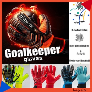 guantes de portero de látex de gran tamaño de 1 par de protección de dedos de fútbol profesional