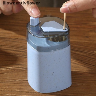 Blowgentlyflower 1Pcs Automatic Toothpick Holder Container Wheat Straw Household Table Toothpick BGF