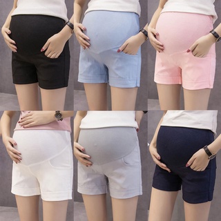 wnsenbem Summer Solid Color Pregnant Women Maternity Shorts Stretchy Abdominal Pants