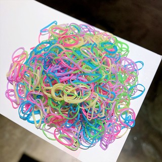 Fashion 1000Pcs/Set Colourful Rubber Ring Disposable Elastic Hair Bands Ponytail Holder Rubber Band Scrunchies Kids Hair Accessories100 (8)