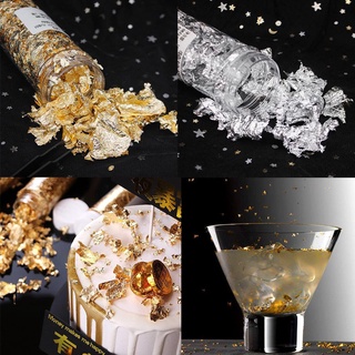 2g hoja de oro Schabin copos de plata lámina para platos decorativos arte Chef decoración pastel de hielo V4F4 (6)