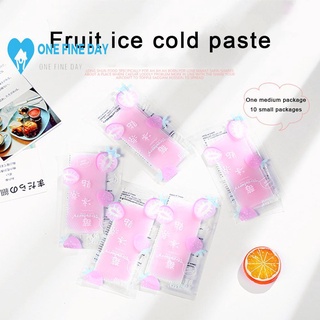 Calcomanía de enfriamiento de verano Mga pegatina ng paglamig cuidado de la fruta estera sabor salud portátil Gel Color H5A3