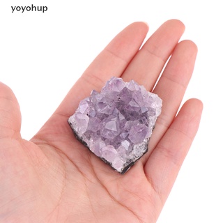 yoyohup cúmulo de amatista natural de cuarzo cristal mineral piedra curativa áspera mineral cl