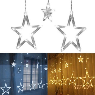 steady 2.5m estrellas 138 led cortina cortina cadena de luces de hadas para boda navidad fiesta decoración (1)