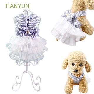 Tianyun ropa De boda con lazo rayado Primavera/otoño Uso Para mascotas pequeñas falda De perro ropa Para mascotas/Multicolor