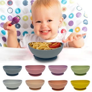 R-r - cuenco de silicona de grado alimenticio para bebé, vajilla, antideslizante, para niños, plato de cena, aprendizaje, plato de alimentación