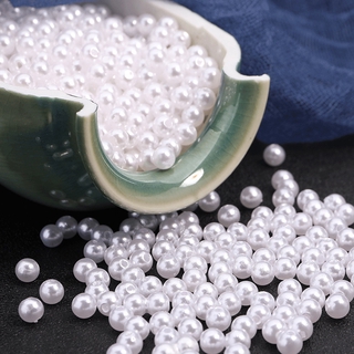 1.5mm-14mm redondo acrílico imitación DIY decoración con agujero Beige blanco resina perla diamantes de imitación perlas arte artesanía