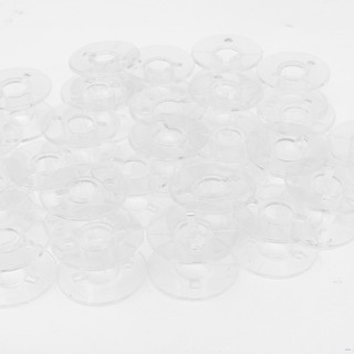 25 piezas de plástico transparente para máquina de coser para el hogar, bobinas vacías (2)
