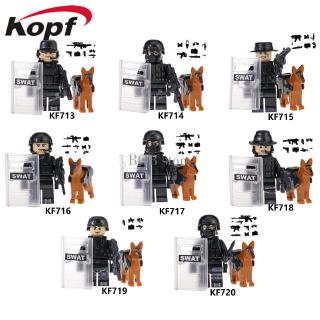 Lego Minifigures Police with Accessories Dog Building Blocks Toys for Kids