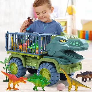 ❤ Babykids Dinosaurios Transporte Coche Portador De Camiones Juguetes Tire Hacia Atrás Vehículo Remolque Juguete ✿