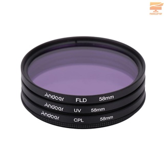 58 Mm UV + CPL + FLD Kit De Filtro Circular Polarizador Fluorescente Con Bolsa Para Nikon Canon Pentax Sony DSLR Cámara