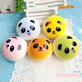 (YenGoodNeng) 4 cm lindo Panda colorido Squishy suave bollos pan llavero teléfono correas 1PCS (1)