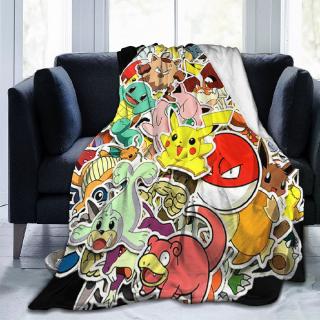 Anime Pokemon Pikachu - mantas de sofá de dibujos animados Ultra suaves y cálidas para sofá/cama/exterior 50x40/60x50/80x60 pulgadas (127x102/153x127/204x153 cm) (1)