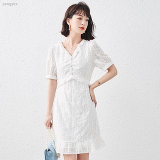 ▥▽♈Rou Shaer vestido de gama alta rehat blanco falda de té primer amor nuevo estilo 2021 pequeño verano viento falda corta (2)