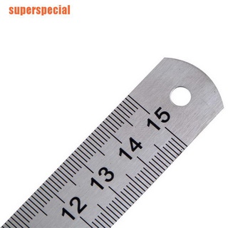 [super] regla recta de acero inoxidable de doble cara de 15 cm para medir 6 pulgadas